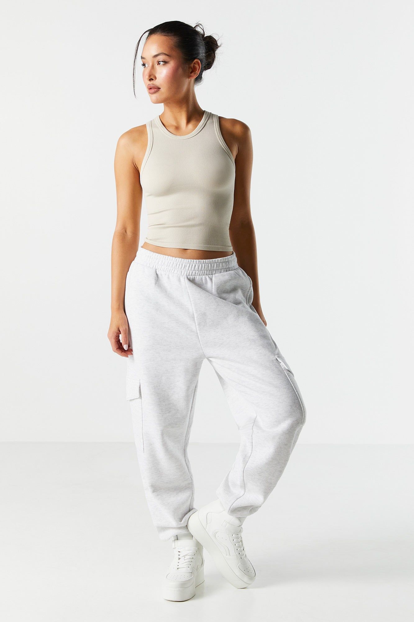 Débardeur côtelé uni sans couture à encolure arrondie sold by Urban Planet product image thumbnail 9