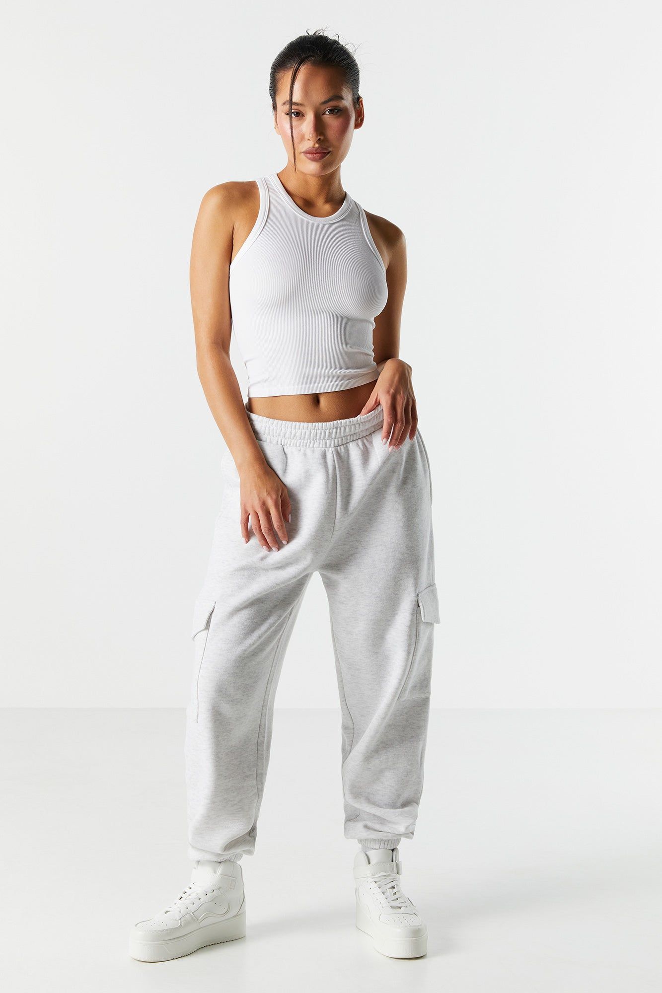 Débardeur côtelé uni sans couture à encolure arrondie sold by Urban Planet product image thumbnail 6