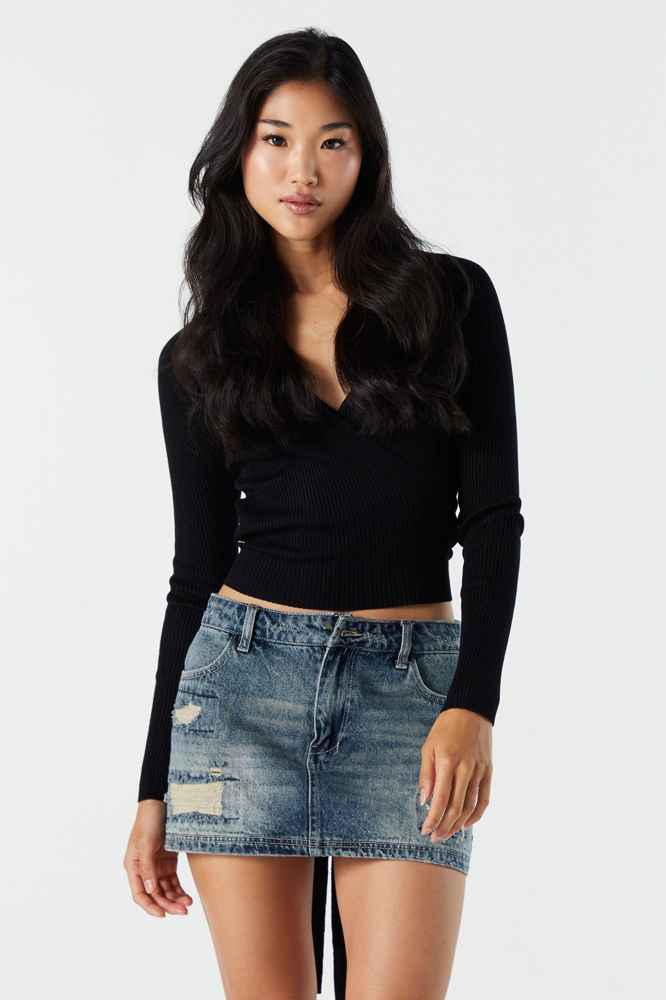 Chandail cache-cœur côtelé sold by Urban Planet product image thumbnail 5