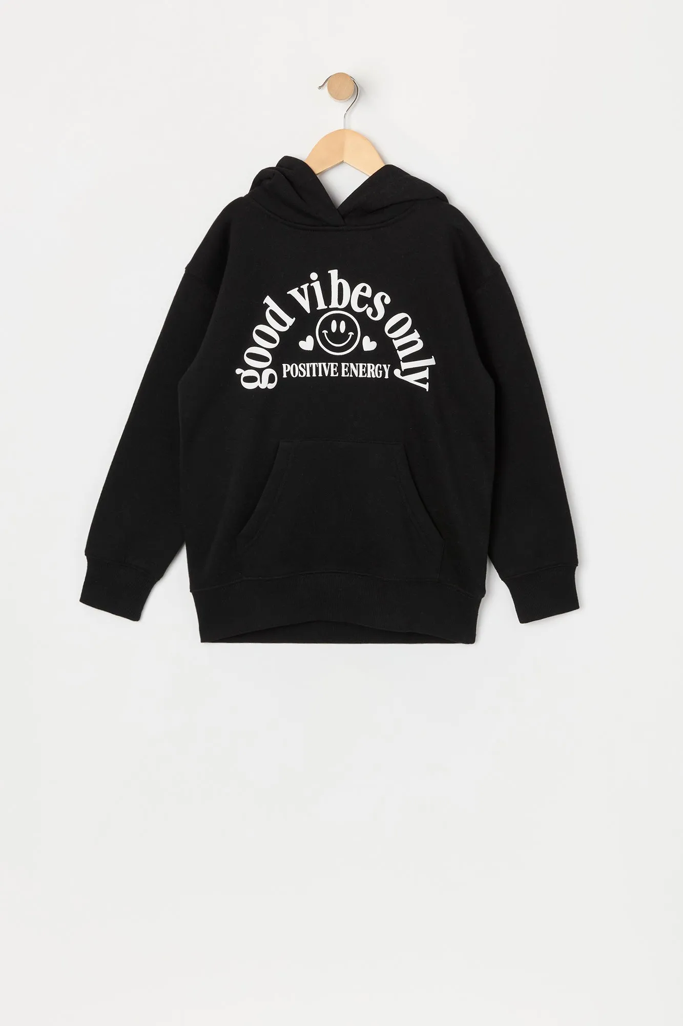 Girls Good Vibes Only Graphic Fleece Hoodie sold by Urban Planet