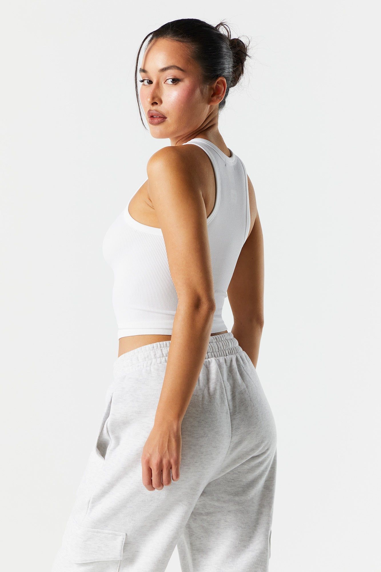 Débardeur côtelé uni sans couture à encolure arrondie sold by Urban Planet product image thumbnail 5