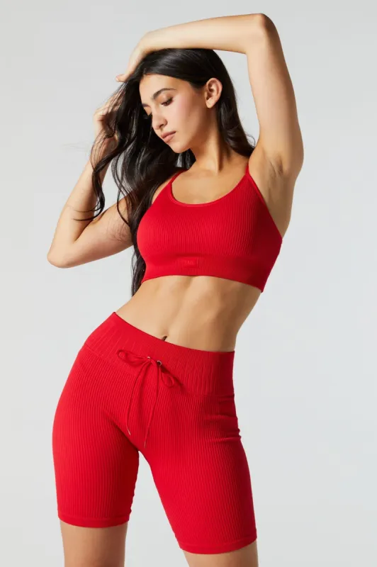 Short de cycliste Sommer Ray rouge côtelé sans couture sold by Urban Planet