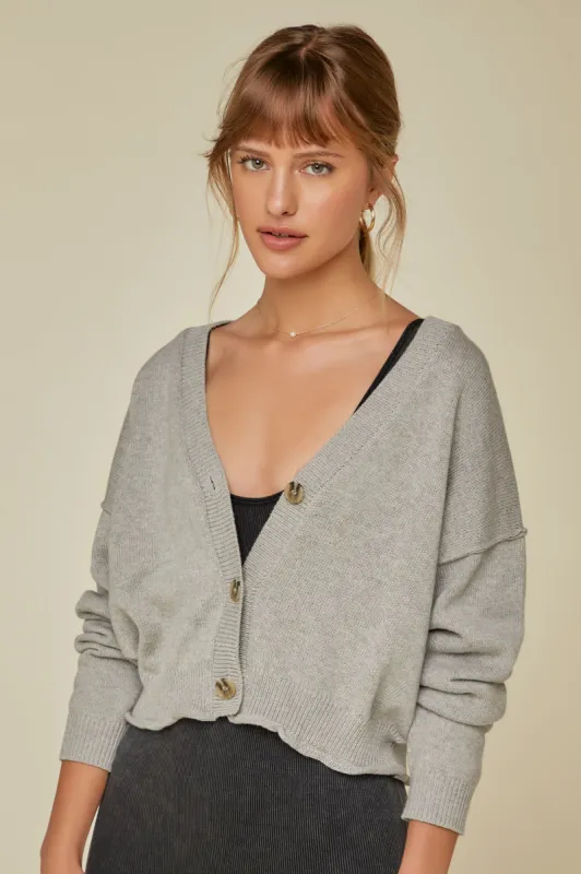 Knit Button-Up Cardigan sold by Urban Planet