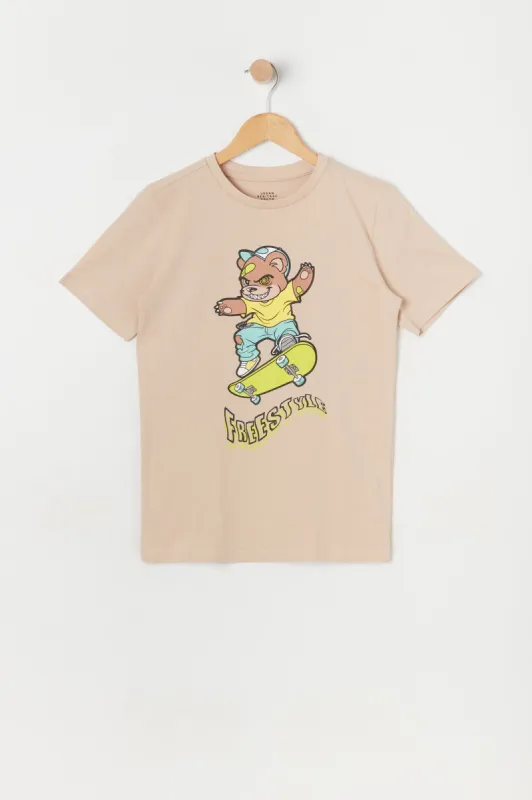 Boys Freestyle Bear Graphic T-Shirt sold by Urban Planet