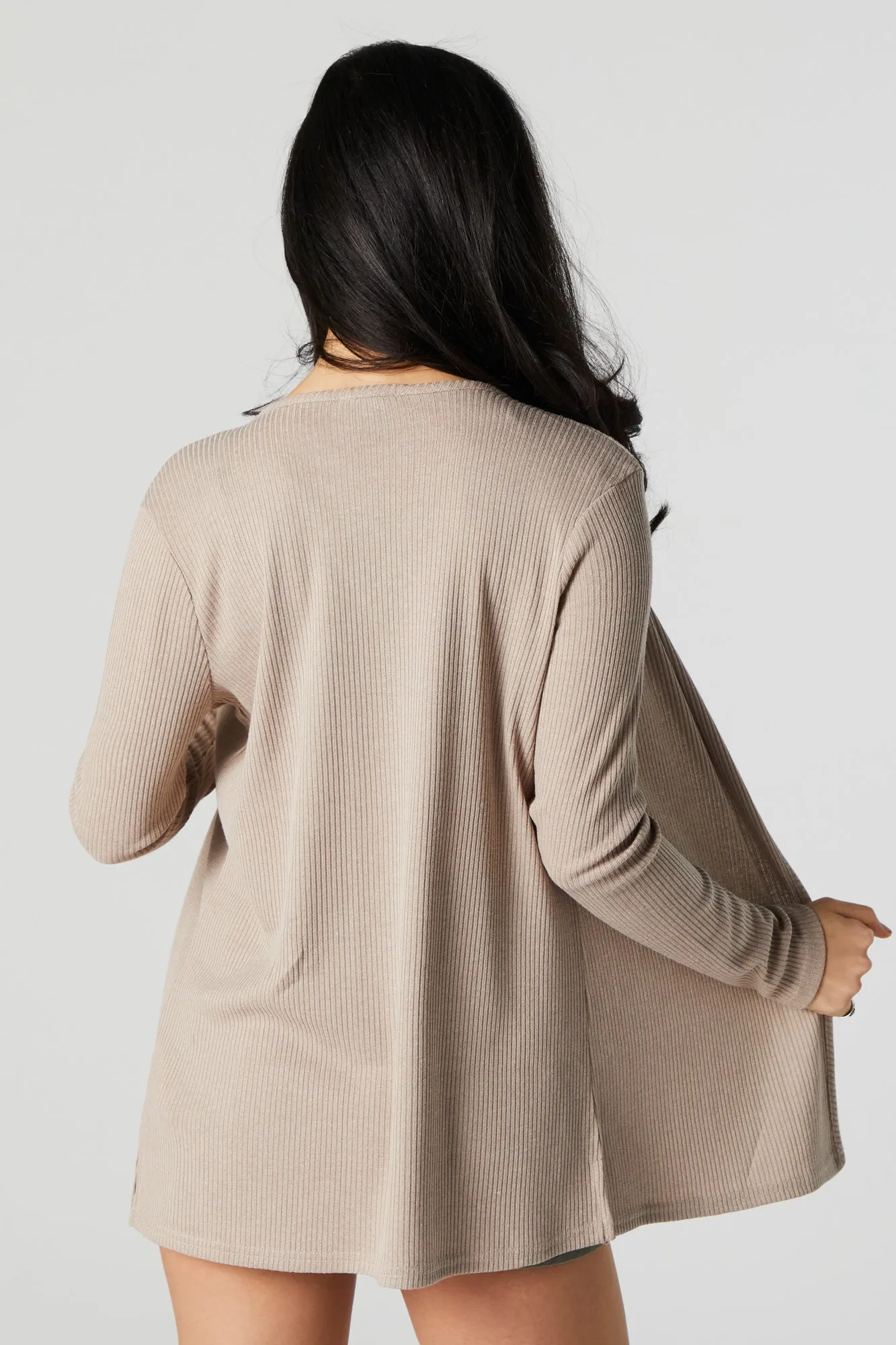 Ribbed Open Front Cardigan sold by Urban Planet product image thumbnail 2
