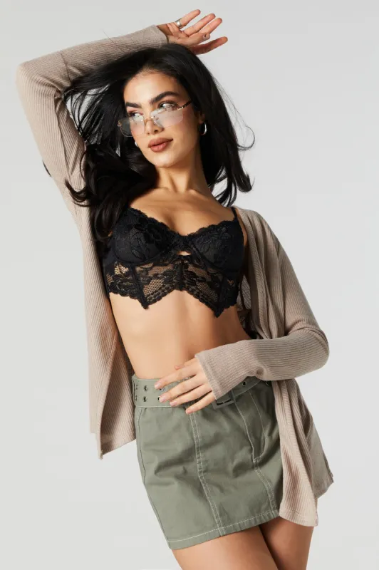 Ribbed Open Front Cardigan sold by Urban Planet