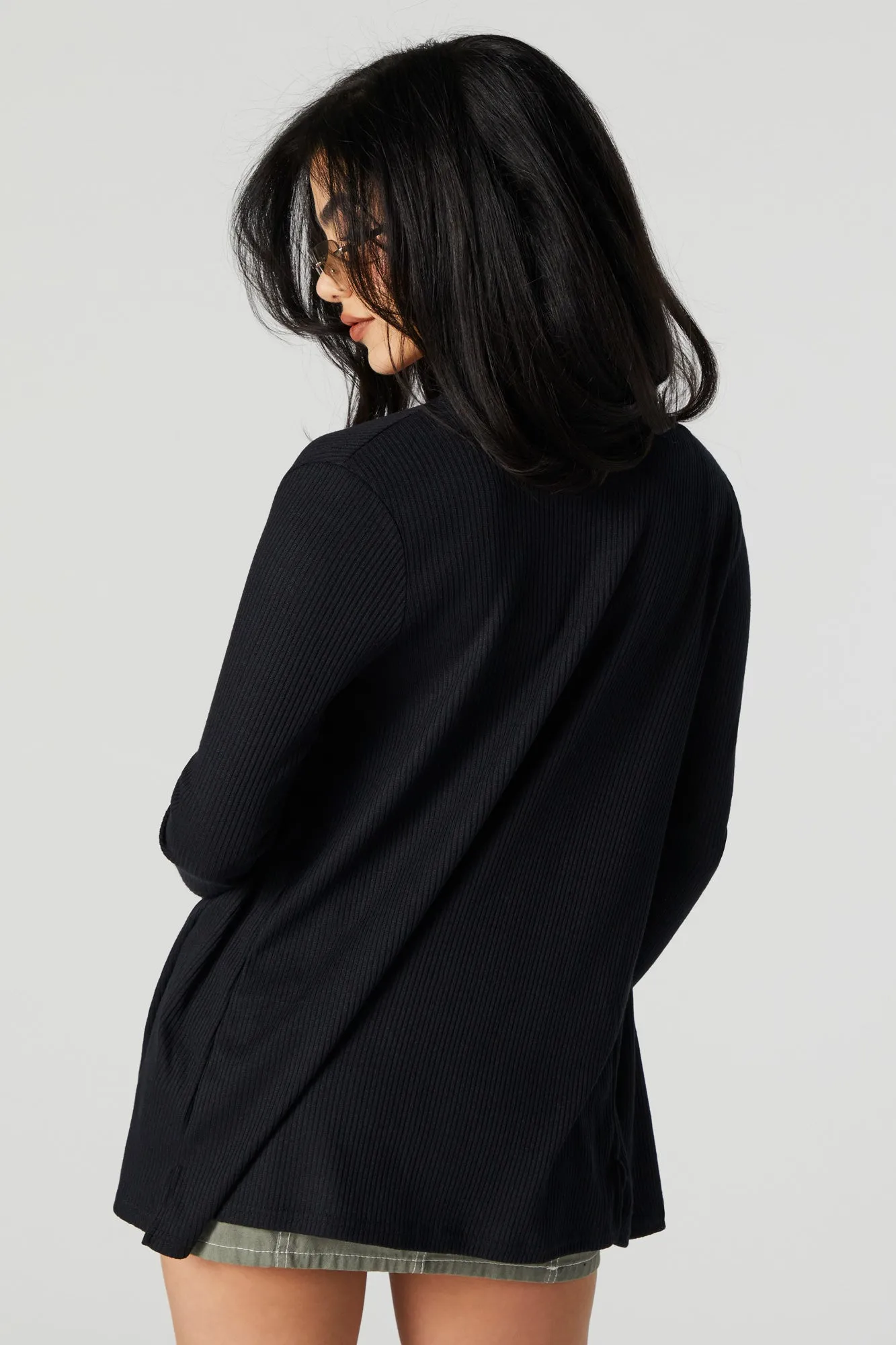 Ribbed Open Front Cardigan sold by Urban Planet product image thumbnail 5