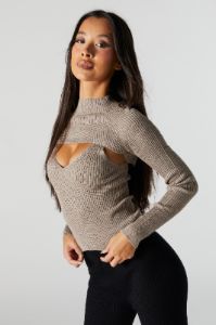 Haut avec débardeur et veste côtlés sold by Urban Planet
