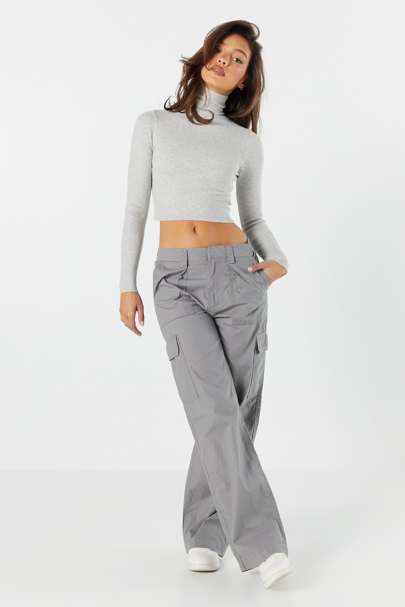 Ribbed Knit Cropped Turtleneck Sweater sold by Urban Planet product image thumbnail 9