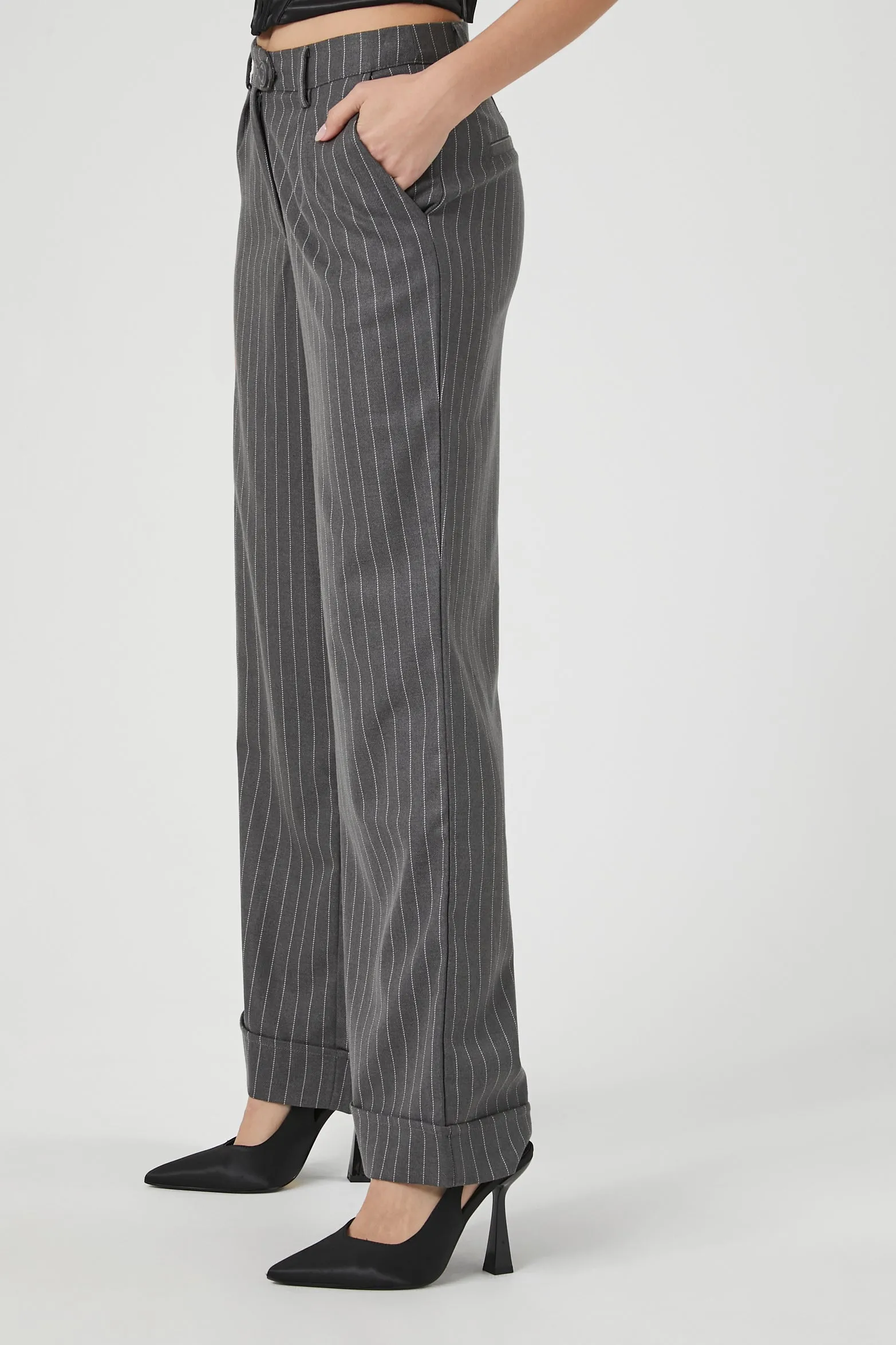 Pinstriped Wide Leg Trouser sold by Urban Planet product image thumbnail 3