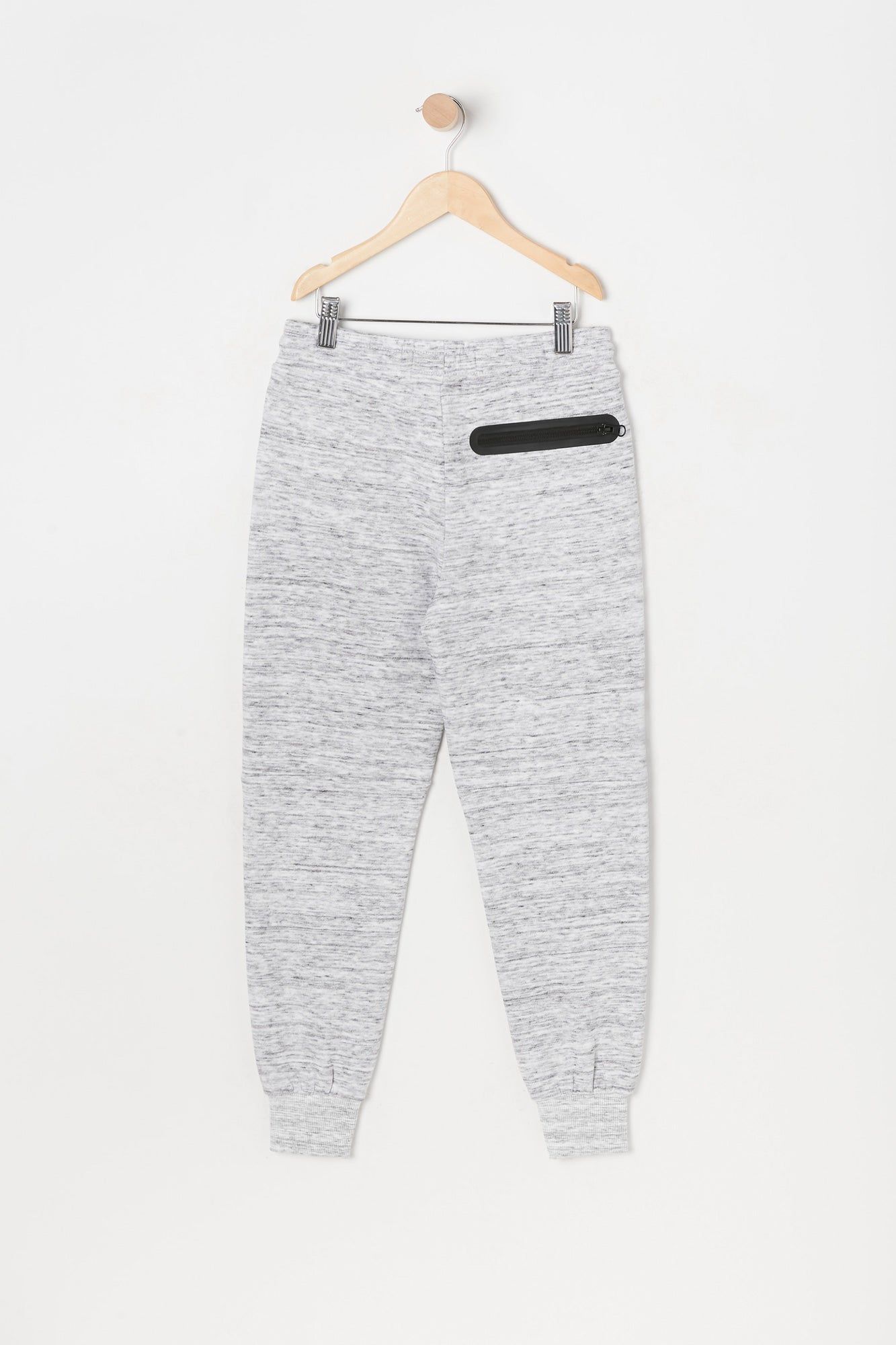 Boys Space Dye Rubber Zip Pocket Fleece Jogger sold by Urban Planet product image thumbnail 2