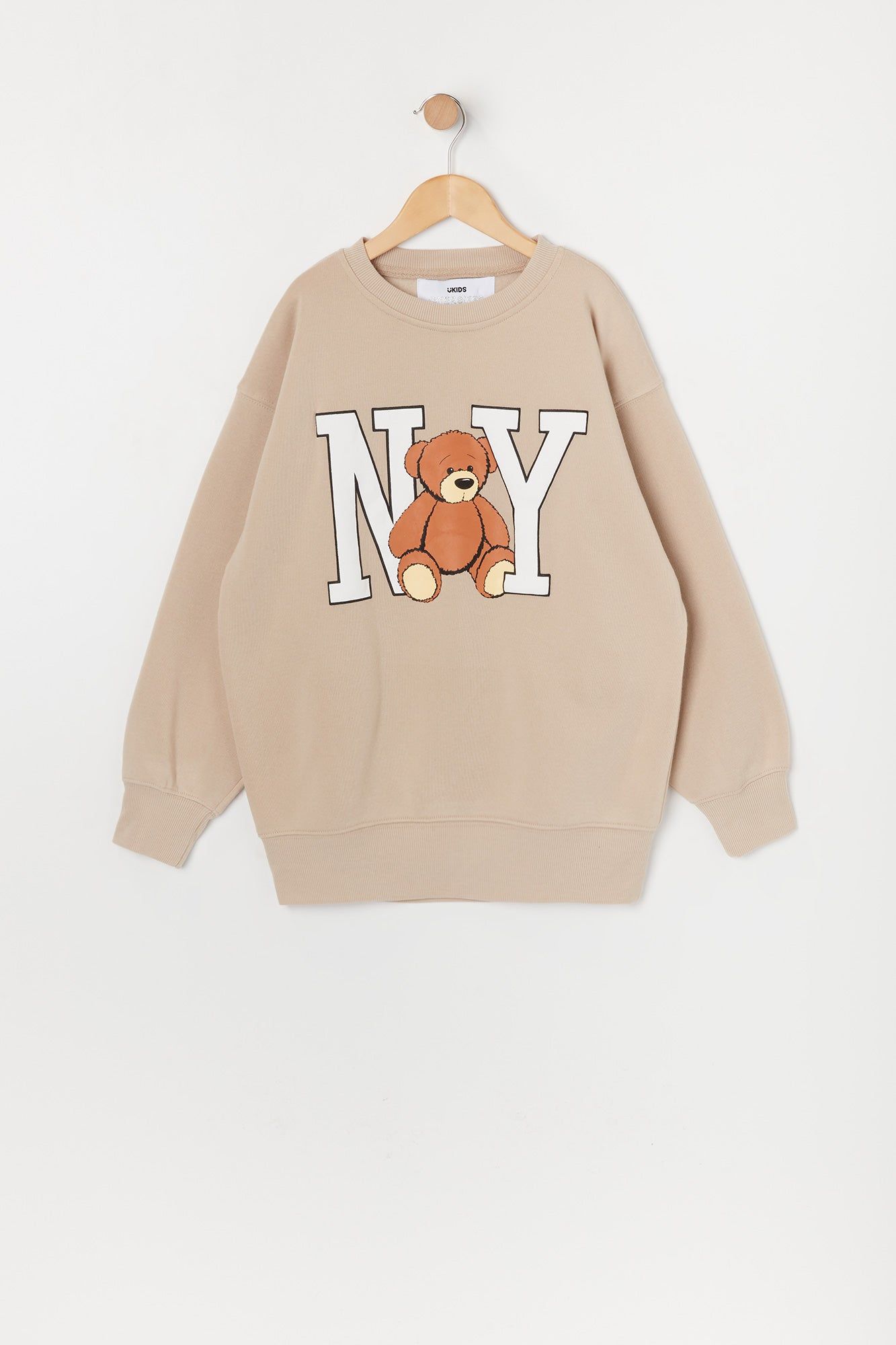 Girls NY Teddy Graphic Oversized Sweater sold by Urban Planet