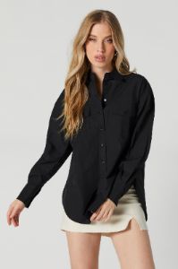 Poplin Button-Up Top sold by Urban Planet