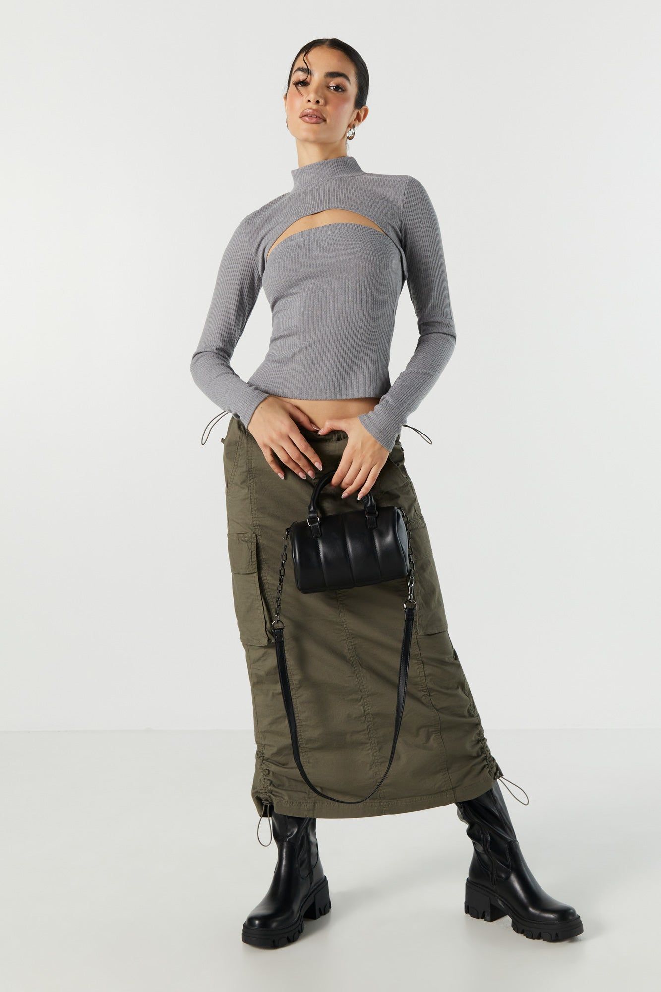 Haut tubulaire côtelé à col cheminée sold by Urban Planet product image thumbnail 3