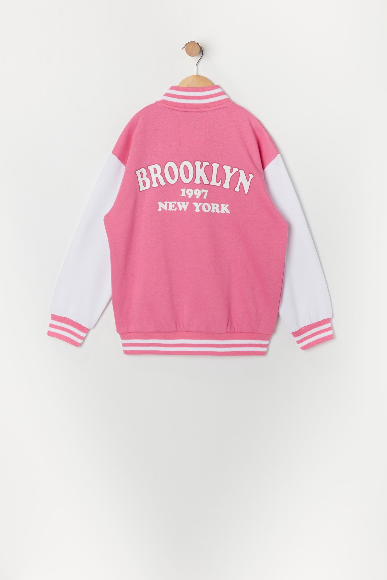 Girls Brooklyn Graphic Fleece Varsity Jacket sold by Urban Planet product image thumbnail 2