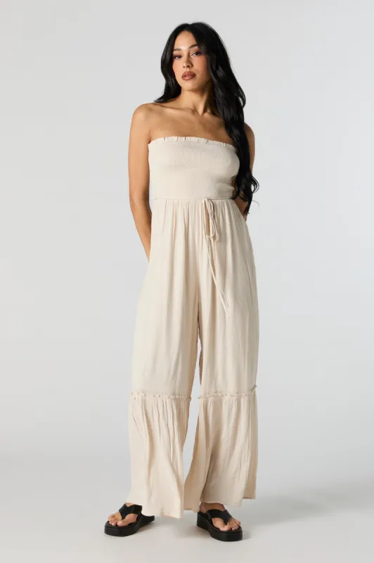 Smocked Tube Jumpsuit sold by Urban Planet