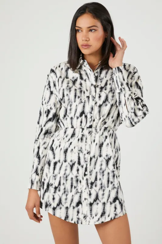 Abstract Print Mini Shirt Dress sold by Urban Planet