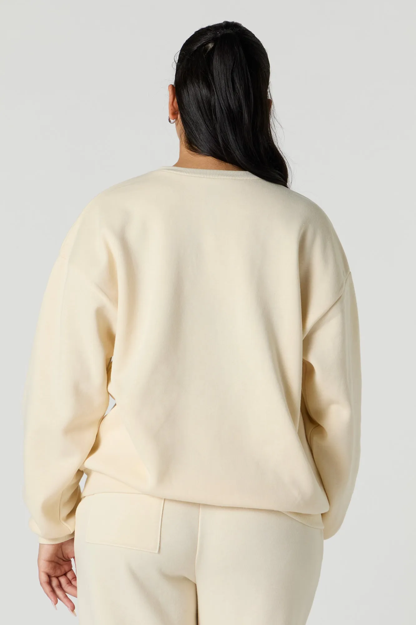 Oversized Crewneck Fleece Sweatshirt sold by Urban Planet product image thumbnail 2