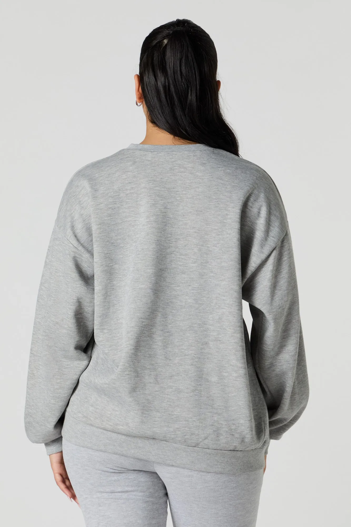 Oversized Crewneck Fleece Sweatshirt sold by Urban Planet product image thumbnail 5