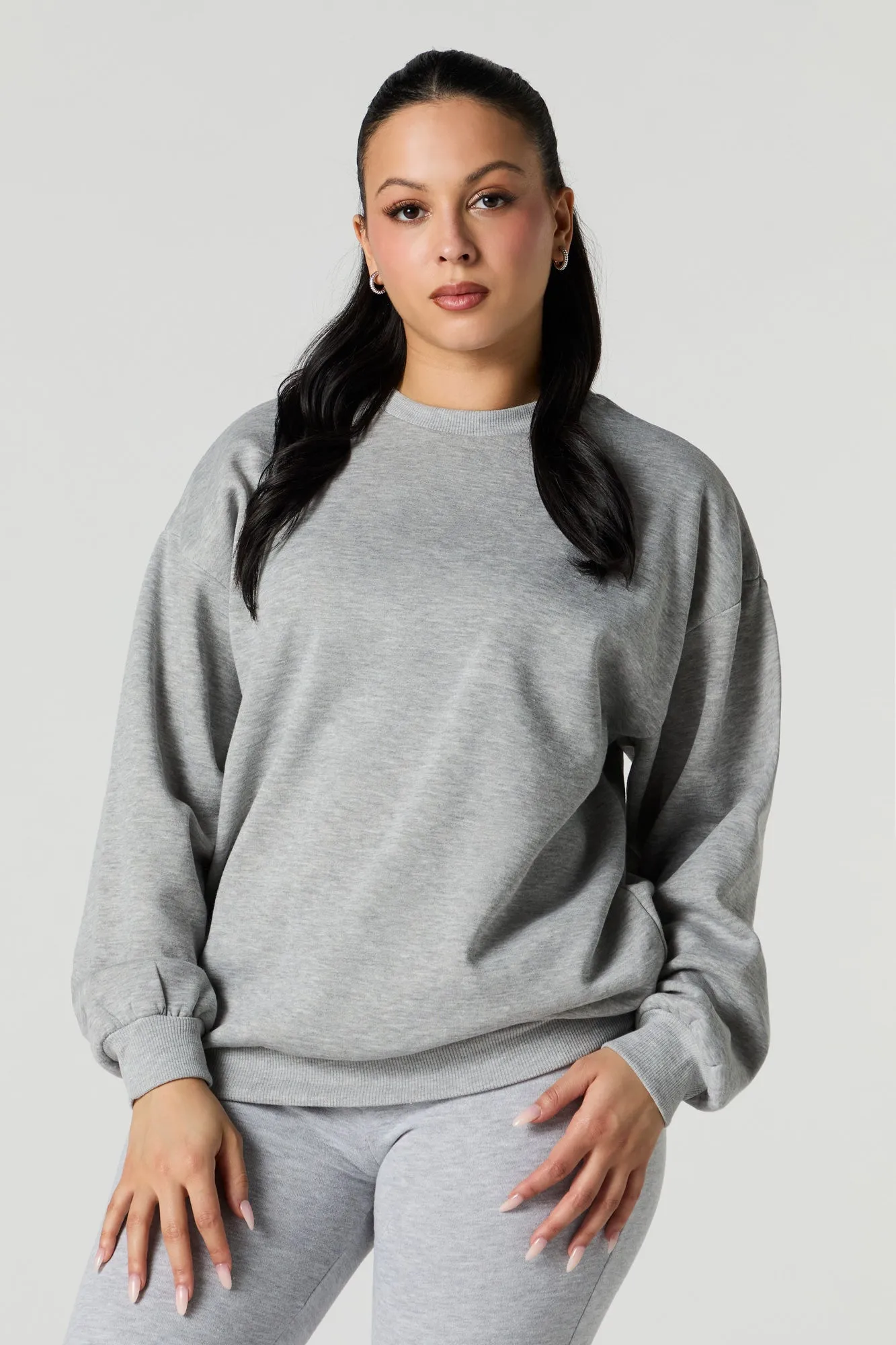 Oversized Crewneck Fleece Sweatshirt sold by Urban Planet product image thumbnail 4