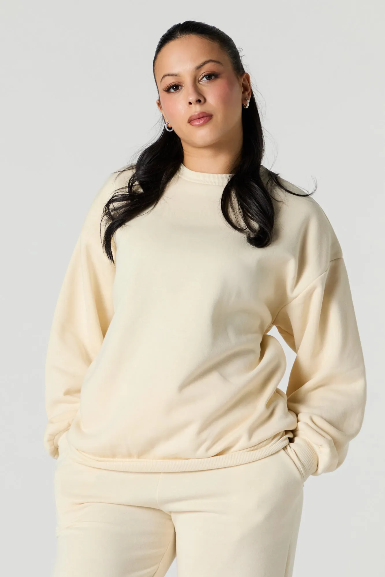 Oversized Crewneck Fleece Sweatshirt sold by Urban Planet