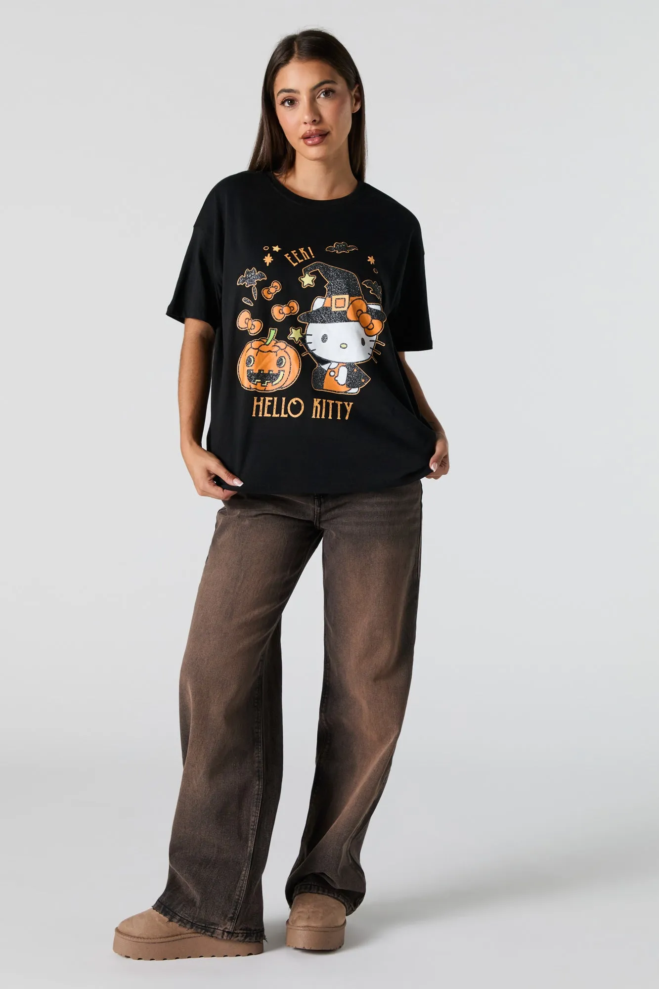 T-shirt de coupe garçonne à imprimé Hello Kitty Halloween sold by Urban Planet product image thumbnail 3