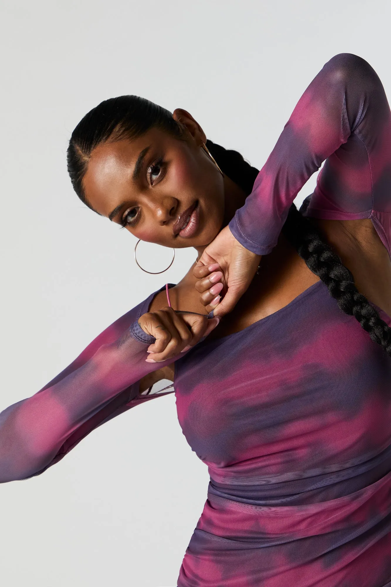 Mesh Ruched Mini Dress and Shrug sold by Urban Planet product image thumbnail 4