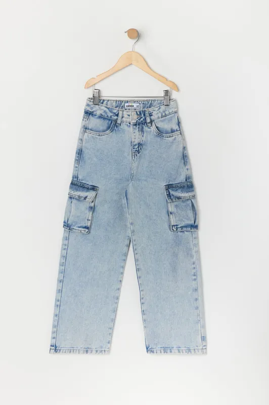 Girls Wide Leg Cargo Jean sold by Urban Planet