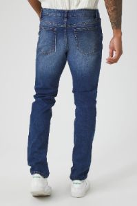 Jean mince en denim extensible délavé foncé sold by Urban Planet