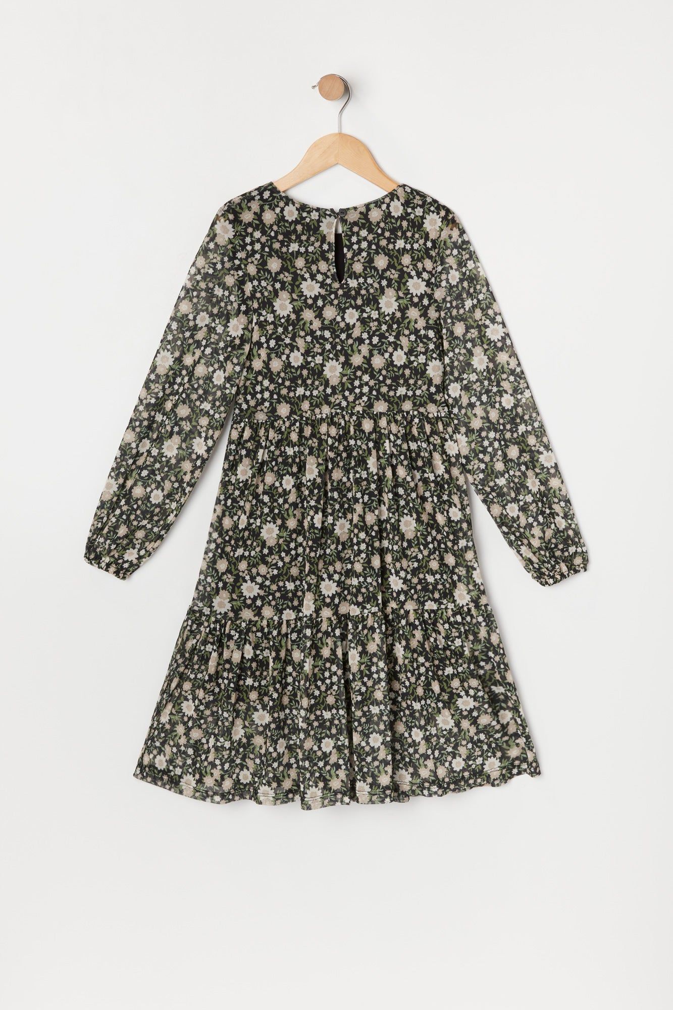 Robe volantée fleurie à manches longues pour fille sold by Urban Planet product image thumbnail 2