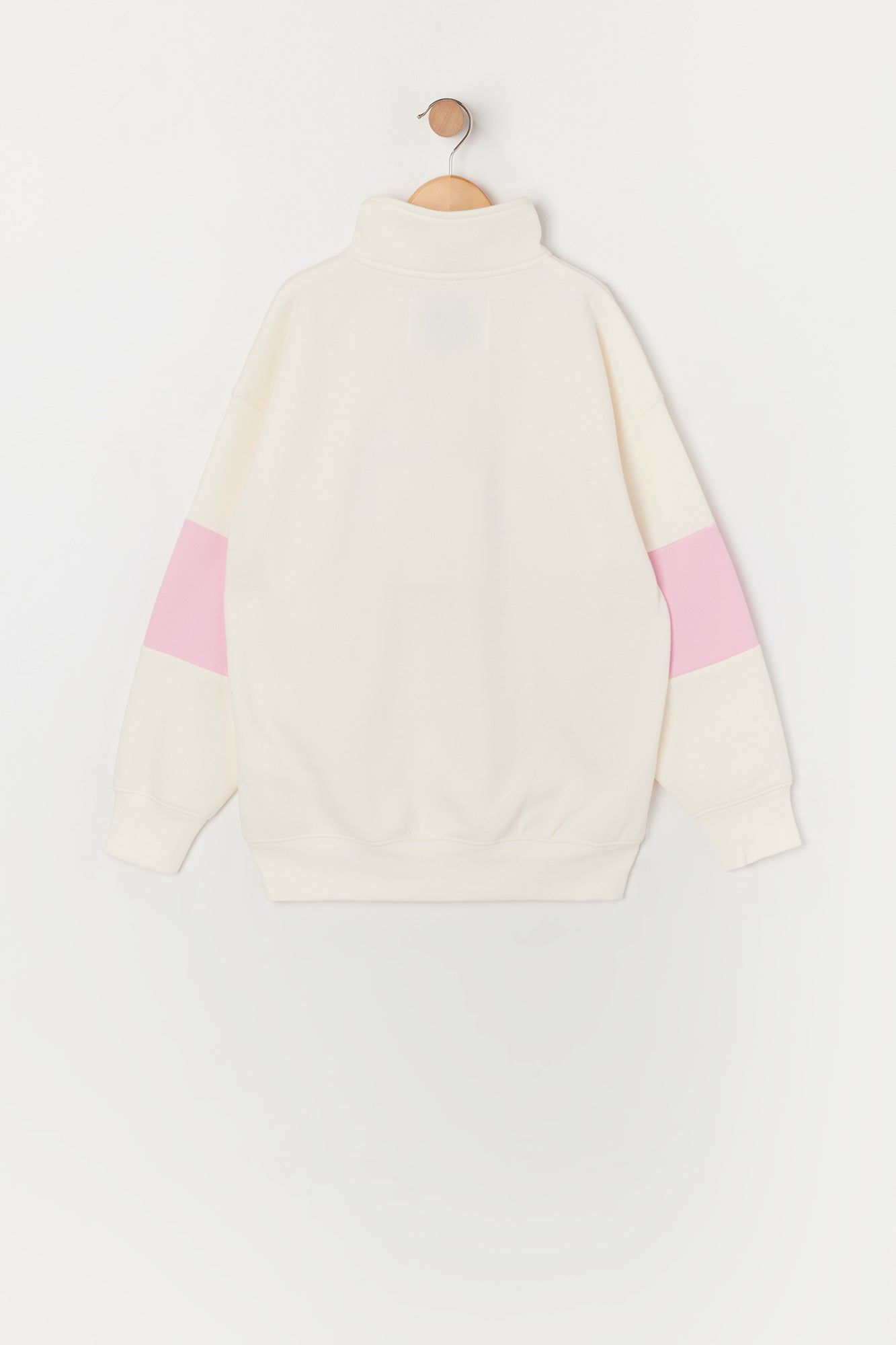 Girls Good Vibes Only Graphic Half Zip Fleece Sweatshirt sold by Urban Planet product image thumbnail 2