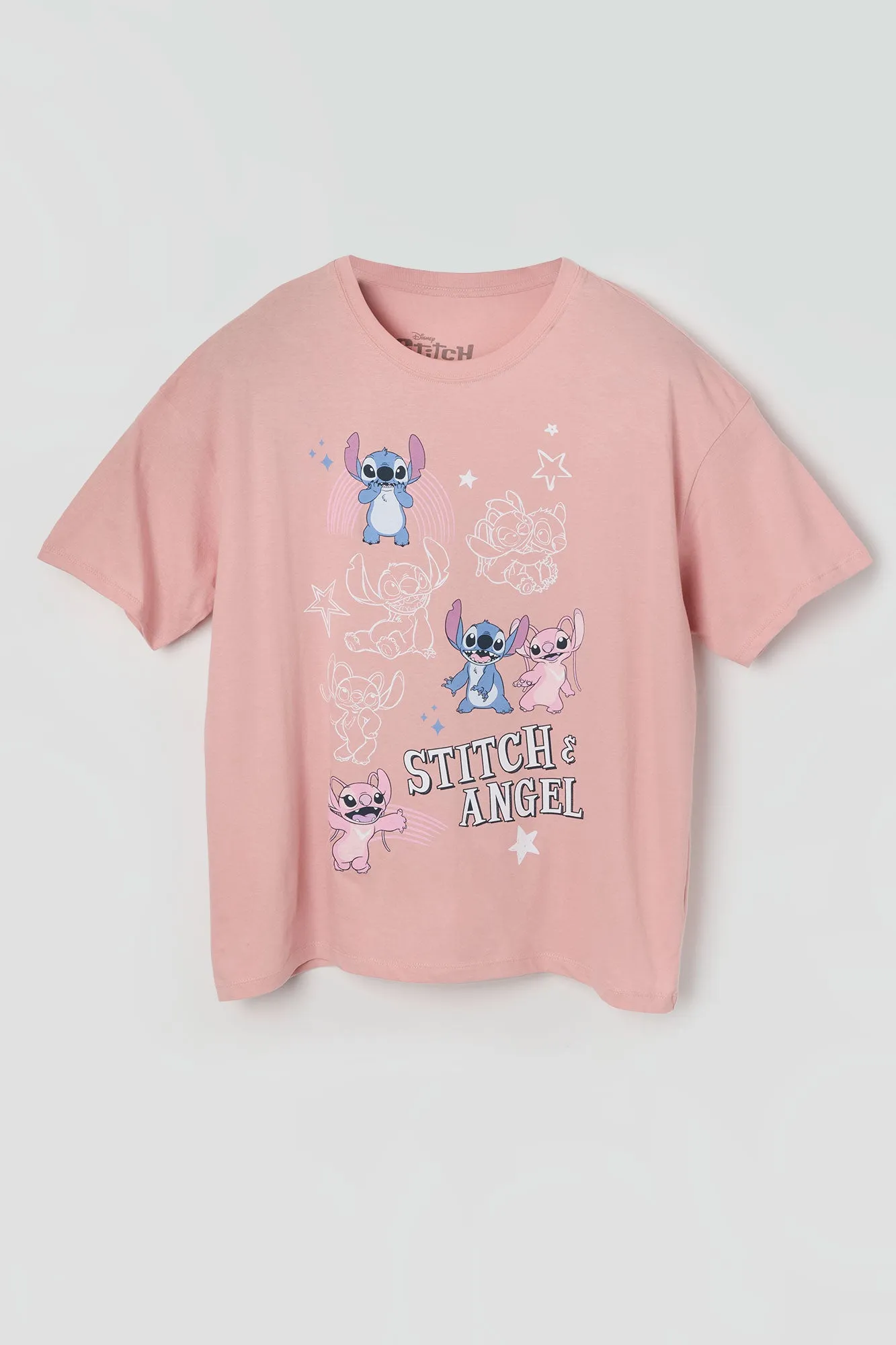 Angel and Stitch Graphic Boyfriend T-Shirt sold by Urban Planet product image thumbnail 4