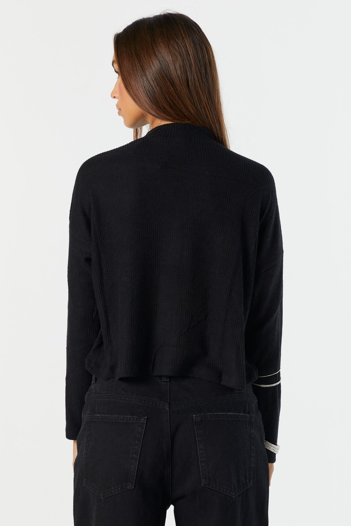 Ribbed Mock Neck Long Sleeve Top sold by Urban Planet product image thumbnail 5