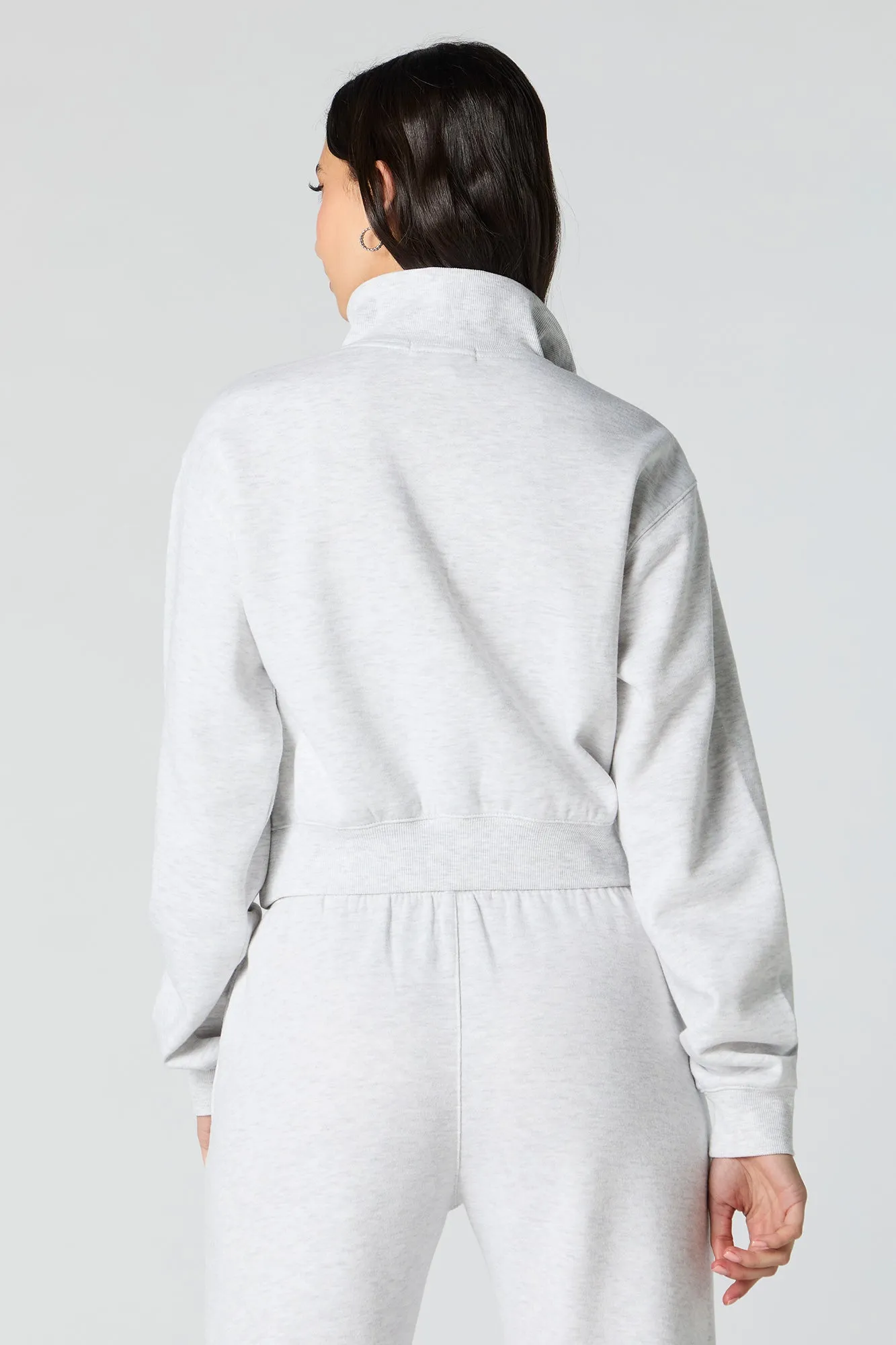 New York Chenille Embroidered Half Zip Fleece Sweatshirt sold by Urban Planet product image thumbnail 2