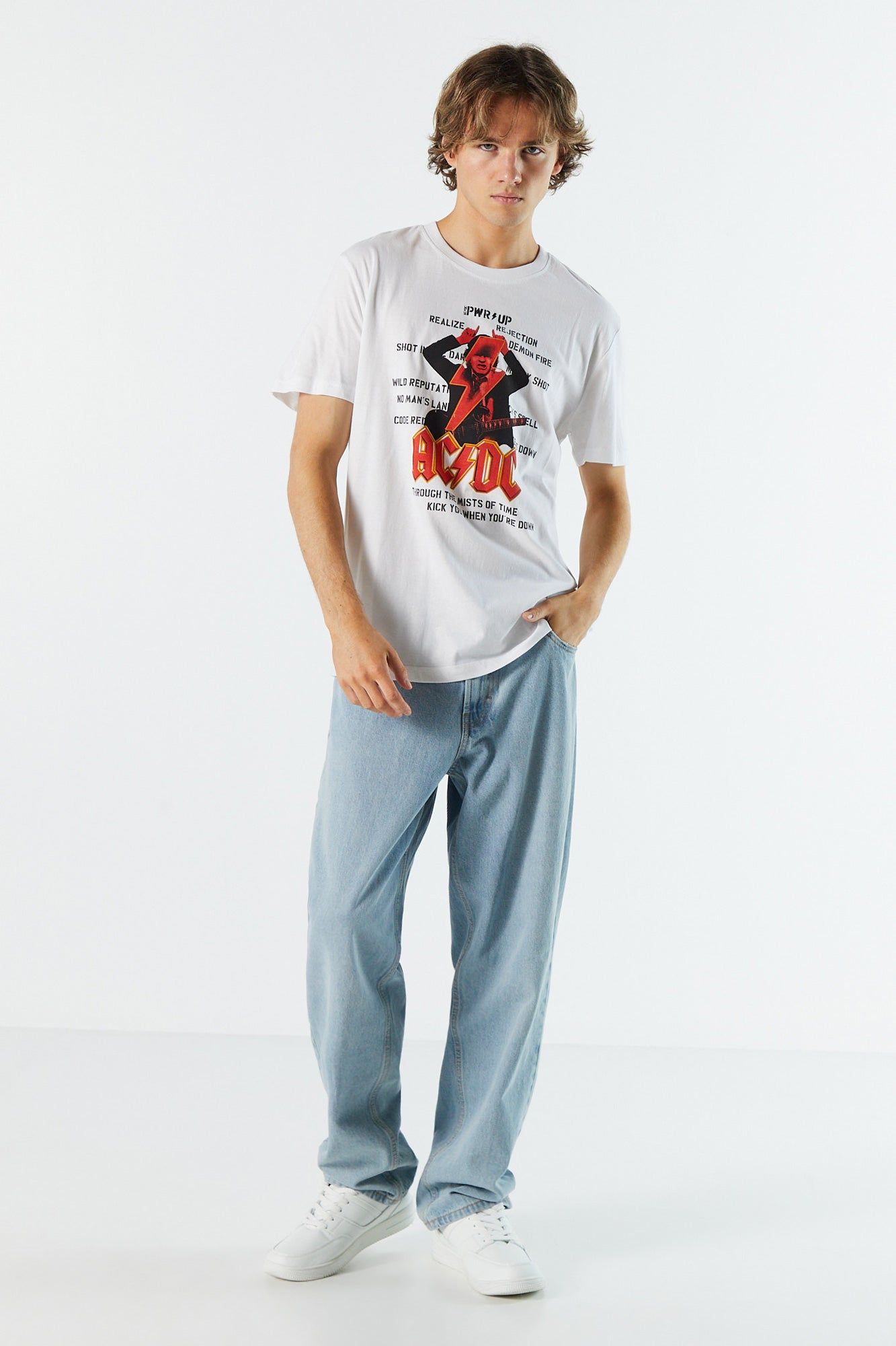 White ACDC Graphic T-Shirt sold by Urban Planet product image thumbnail 3