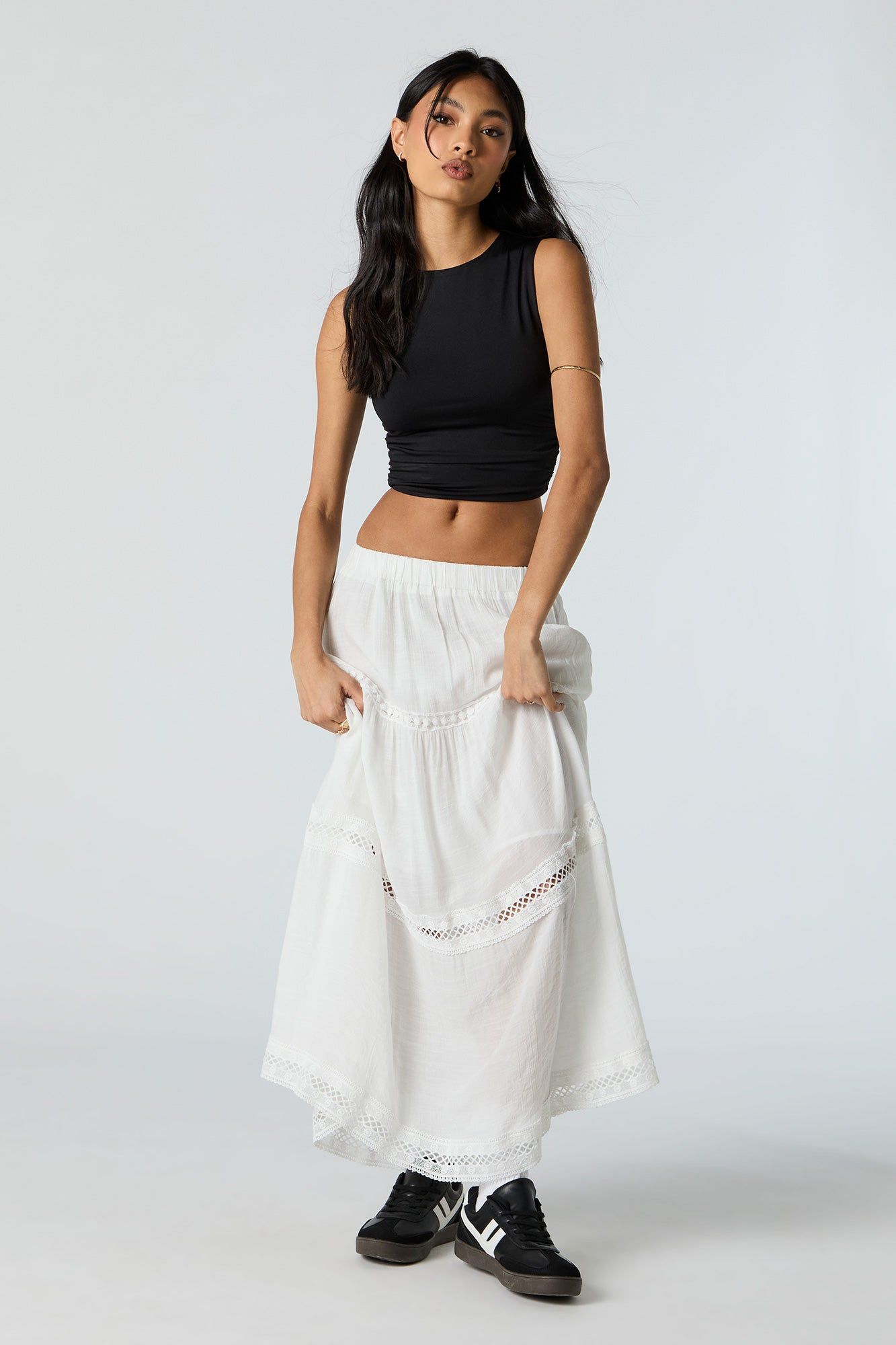 Jupe midi volantée avec ourlet crocheté sold by Urban Planet product image thumbnail 4