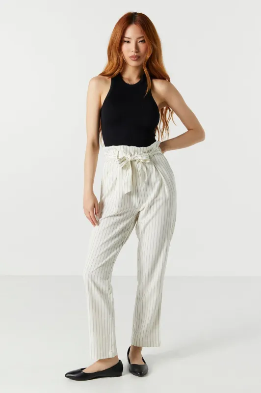 Pantalon rayé à taille haute cintrée sold by Urban Planet