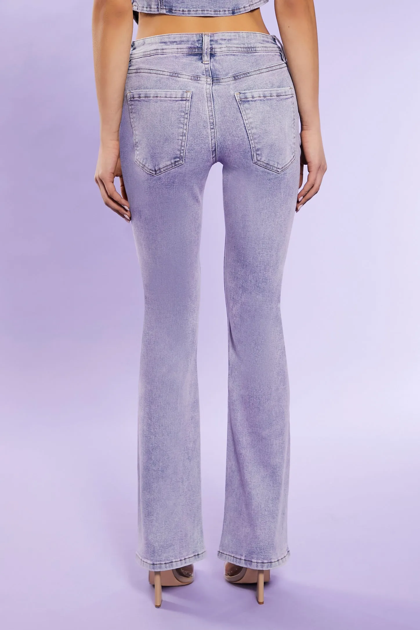 Jean à jambe semi-évasée en denim extensible délavé à l'acide sold by Urban Planet product image thumbnail 3