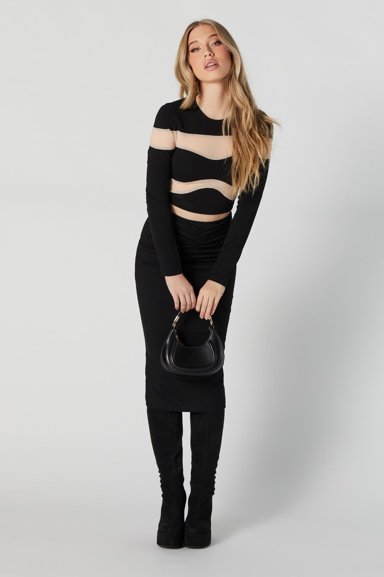 Mesh Block Long Sleeve Top sold by Urban Planet product image thumbnail 3