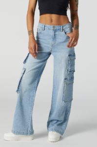 Jean cargo délavé pâle avec poches multiples sold by Urban Planet