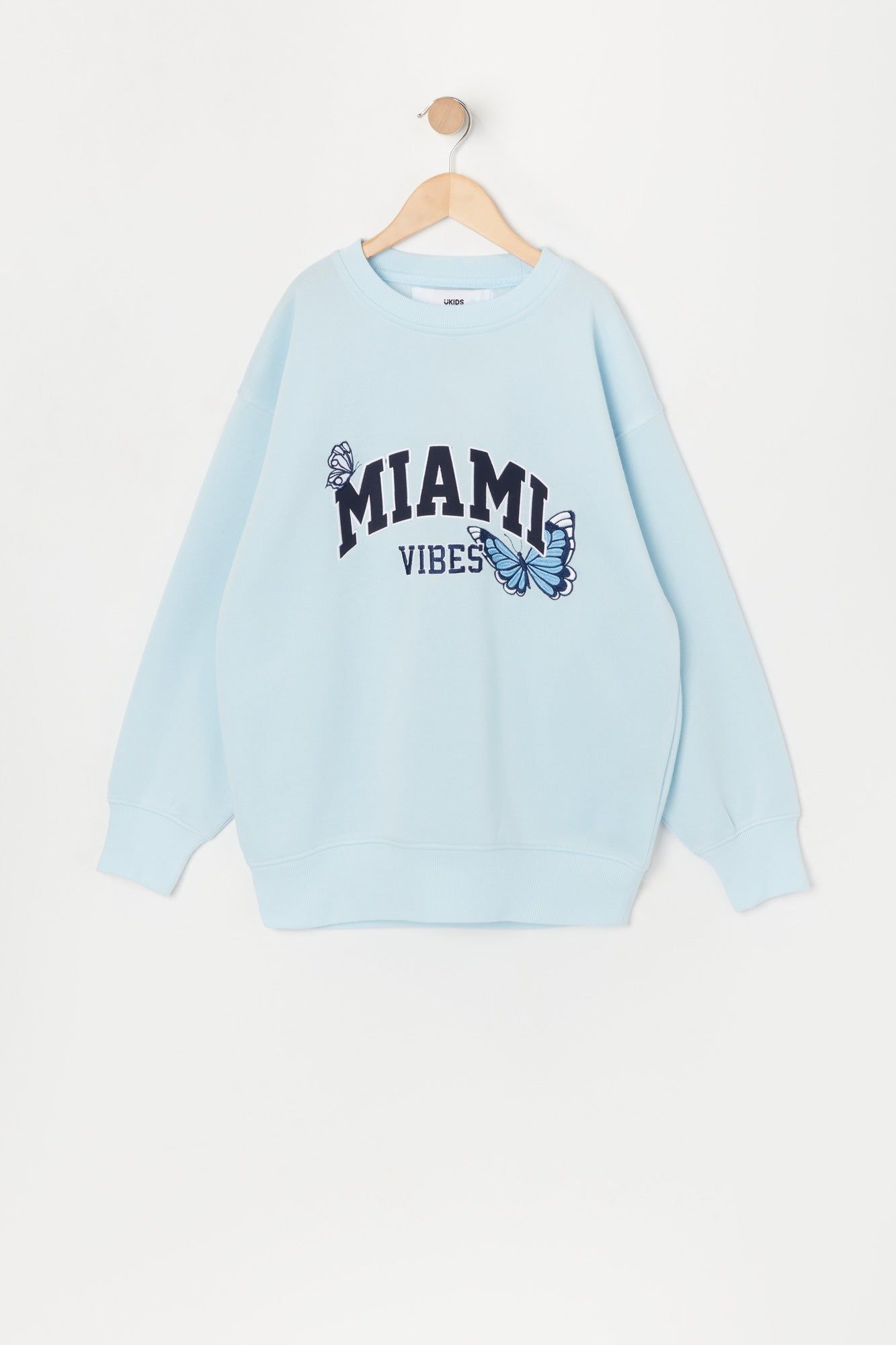 Girls Miami Vibes Twill Embroidered Oversized Sweatshirt sold by Urban Planet