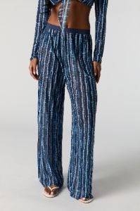 Pantalon couvre-maillot à jambe large en filet imprimé sold by Urban Planet