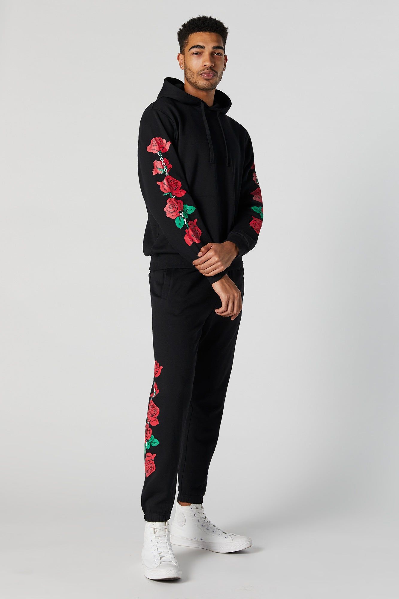 Roses Graphic Fleece Jogger sold by Urban Planet product image thumbnail 2