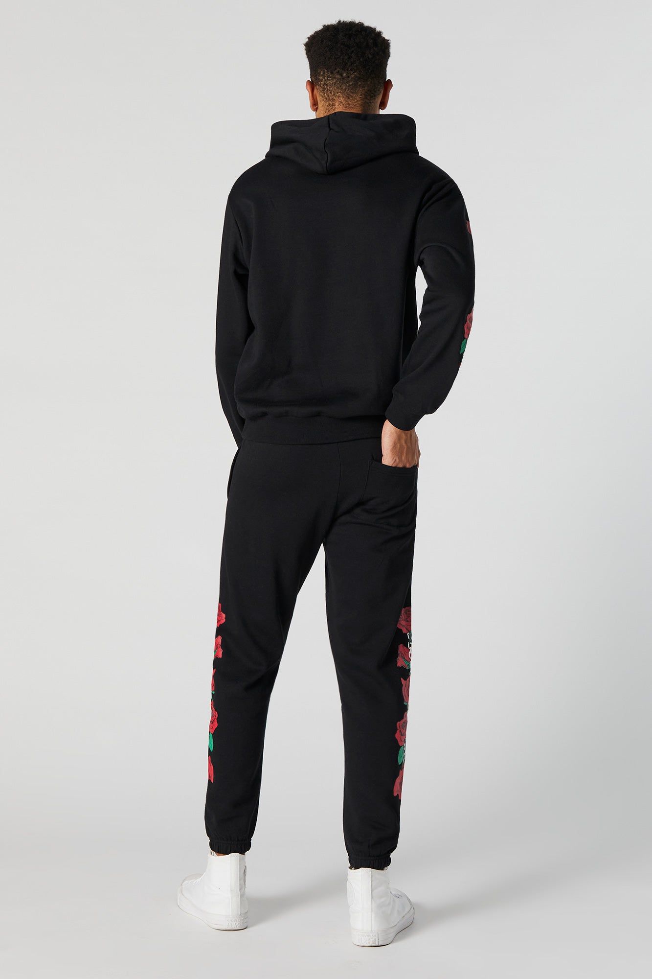 Roses Graphic Fleece Jogger sold by Urban Planet product image thumbnail 3