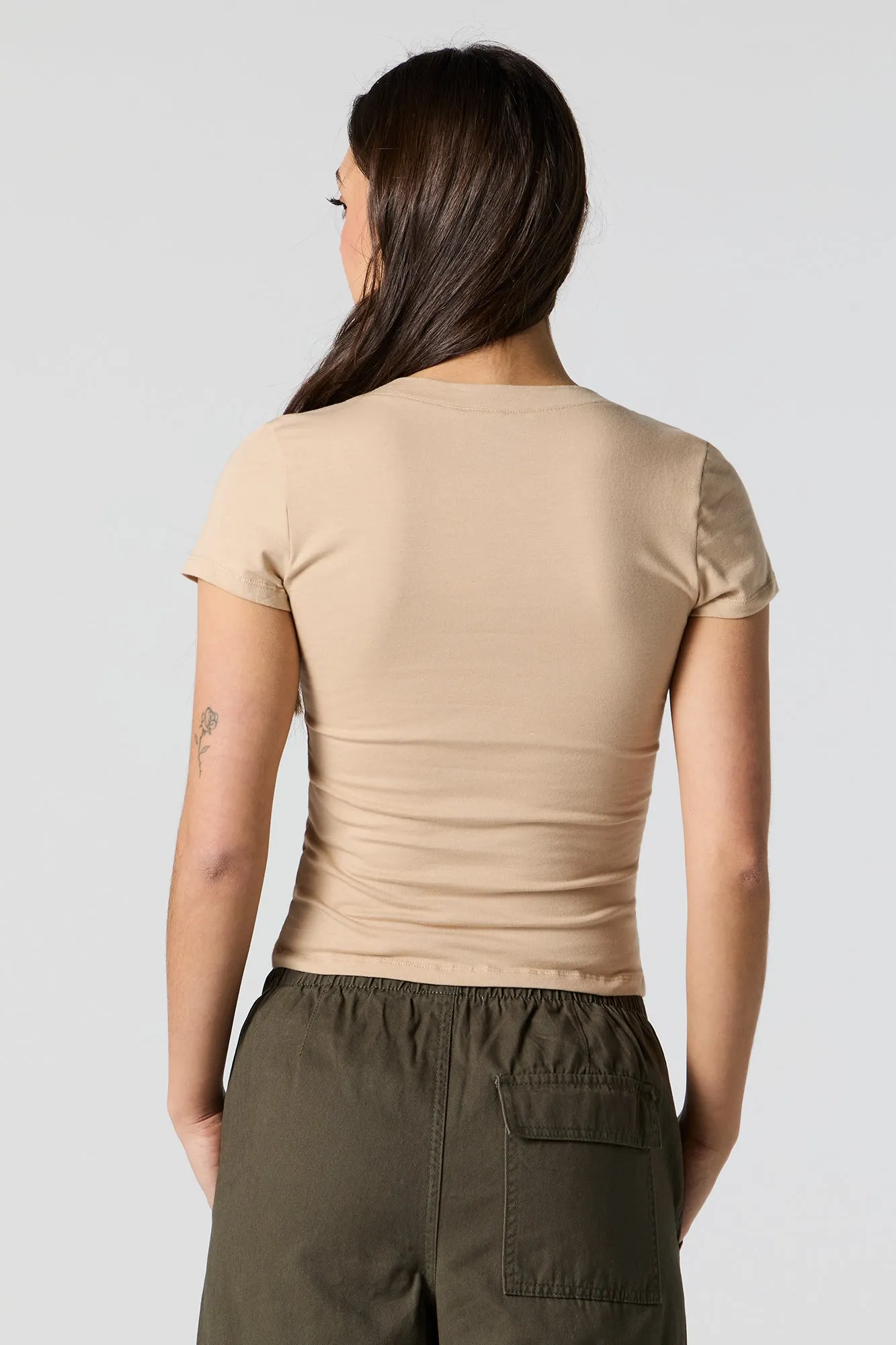 V-Neck Crop T-Shirt sold by Urban Planet product image thumbnail 2
