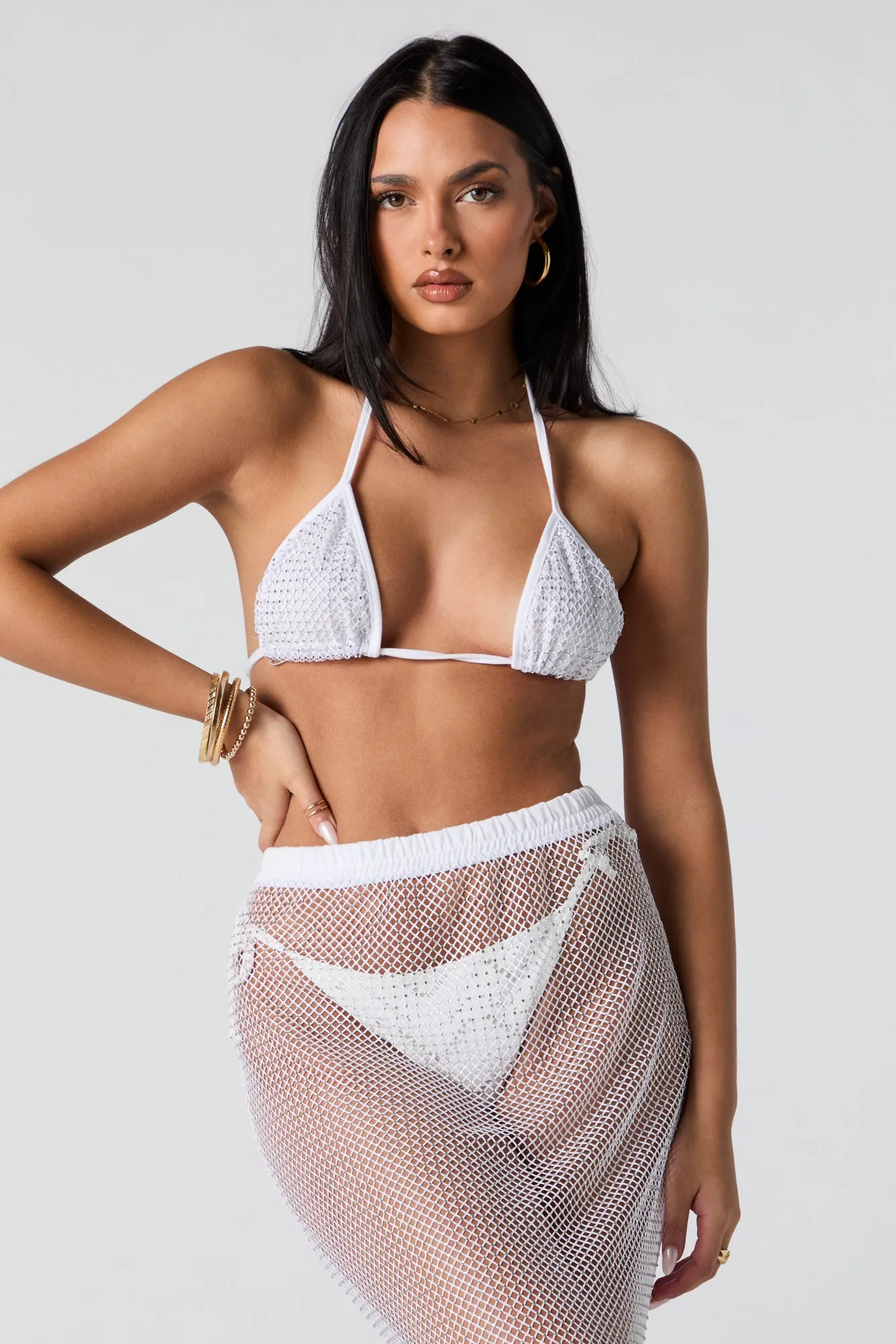 Rhinestone Triangle Bikini Top sold by Urban Planet