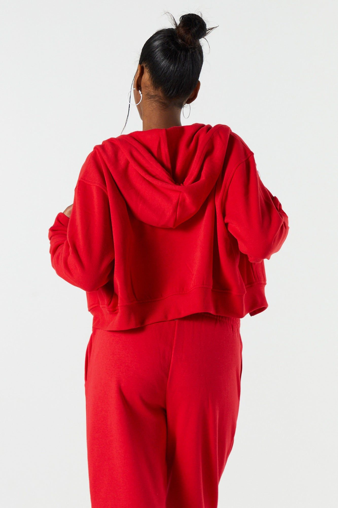 Coloré Haut court à capuchon en molleton avec fermeture à glissière sold by Urban Planet product image thumbnail 7