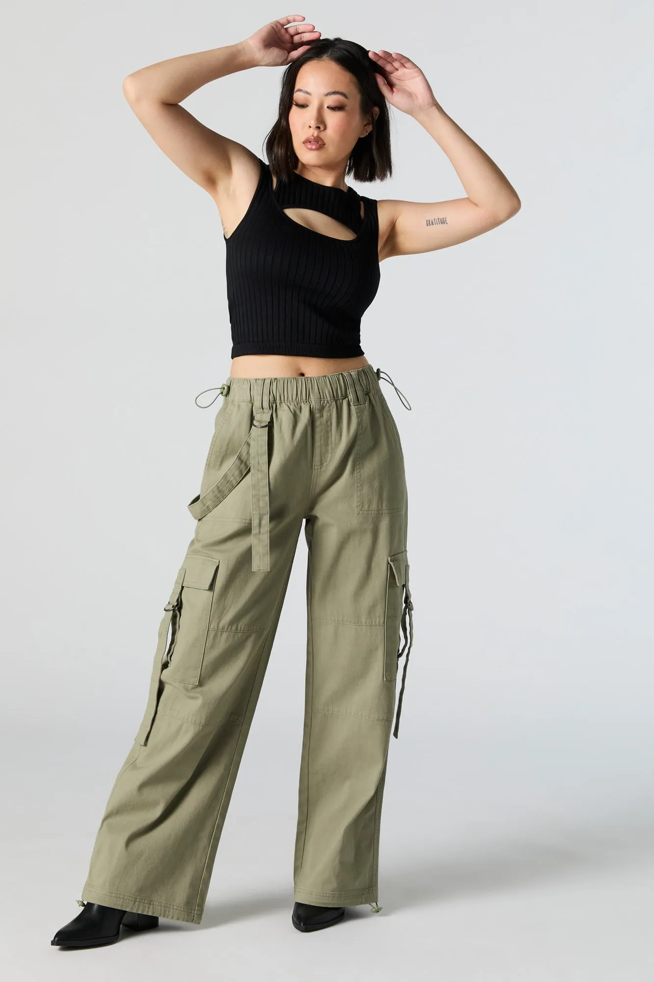 Ribbed Knit Cut-Out Combo Tank sold by Urban Planet product image thumbnail 3