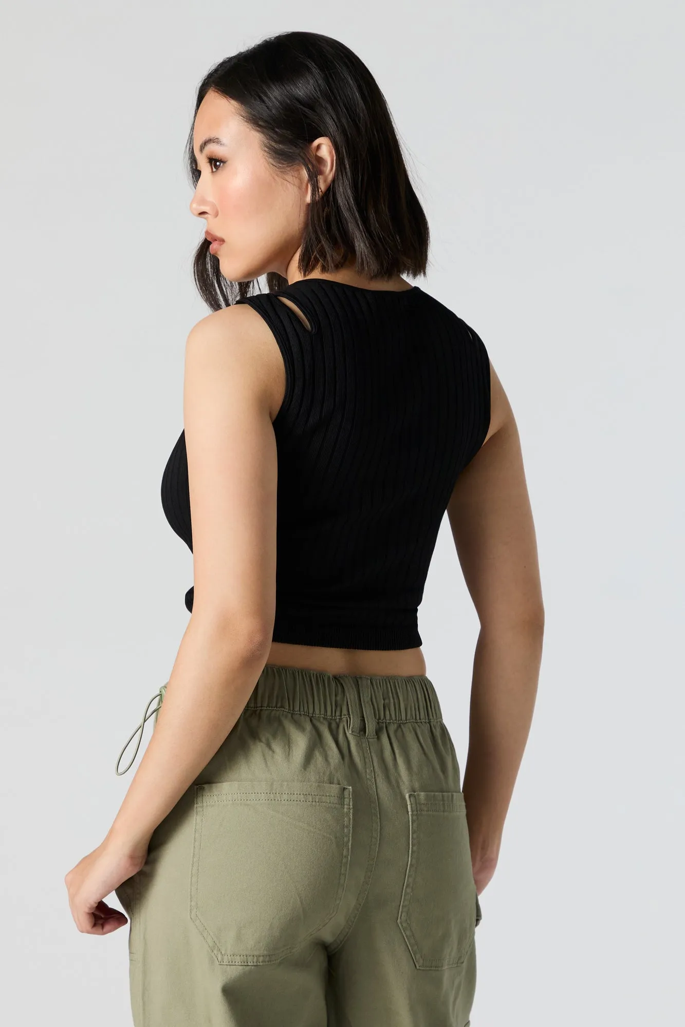 Ribbed Knit Cut-Out Combo Tank sold by Urban Planet product image thumbnail 2