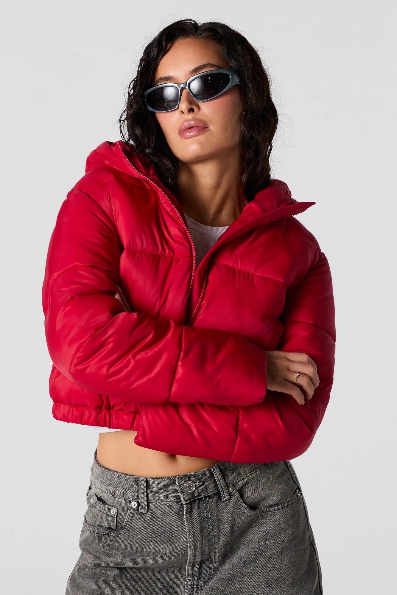 Nylon Hooded Puffer Jacket sold by Urban Planet product image thumbnail 2